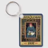 Art Nouveau, damesboek dat astrologie leest Sleutelhanger (Voorkant)