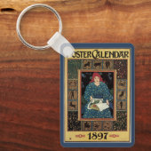 Art Nouveau, damesboek dat astrologie leest Sleutelhanger (Voorkant)