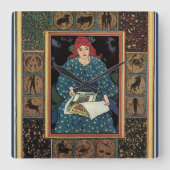 Art Nouveau, damesboek dat astrologie leest Vierkante Klok (Voorkant)