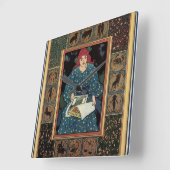 Art Nouveau, damesboek dat astrologie leest Vierkante Klok (Hoek)