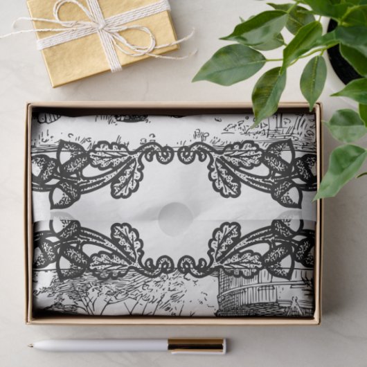 Art Nouveau Damesdansende deduplicatiedocument Tissuepapier (Geschenk)