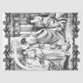 Art Nouveau Damesdansende deduplicatiedocument Tissuepapier (Voorkant)