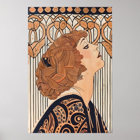 Art Nouveau Damesprint Franse Belle Époque Mode Poster (Voorkant)