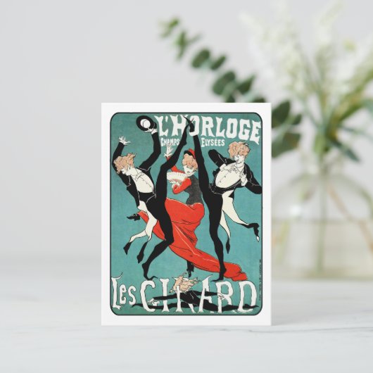 Art Nouveau Dance Afbeelding van Jules Cheret Briefkaart (Staand voorkant)