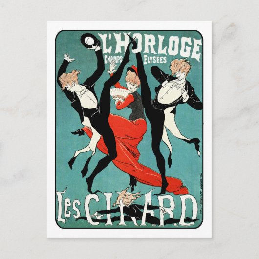 Art Nouveau Dance Afbeelding van Jules Cheret Briefkaart (Voorkant)