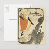 Art Nouveau Dancer Jane Avril beroemd gemaakt door Briefkaart (Voorkant / Achterkant)