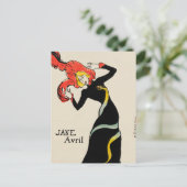 Art Nouveau Dancer Jane Avril beroemd gemaakt door Briefkaart (Staand voorkant)