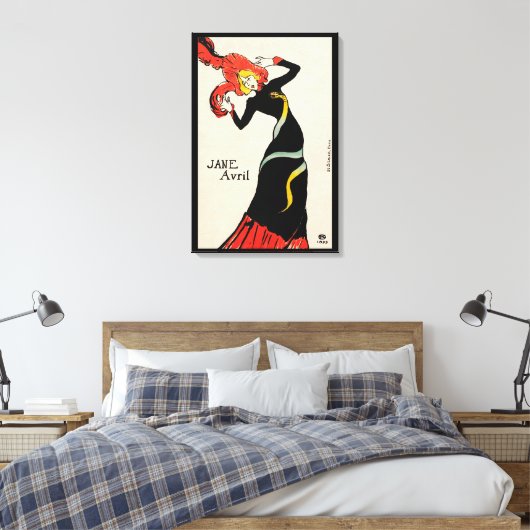 Art Nouveau Dancer Jane Avril beroemd gemaakt door Canvas Afdruk (Insitu (Slaapkamer))