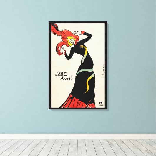 Art Nouveau Dancer Jane Avril beroemd gemaakt door Canvas Afdruk (Insitu (Houten vloer))