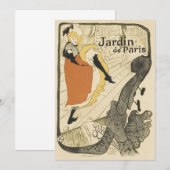 Art Nouveau Dancer Jane Avril beroemd gemaakt door Kaart (Voorkant / Achterkant)