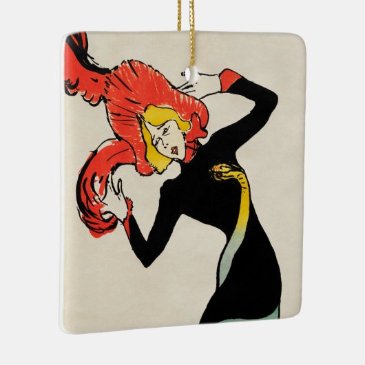 Art Nouveau Dancer Jane Avril beroemd gemaakt door Keramisch Ornament (Rechts)