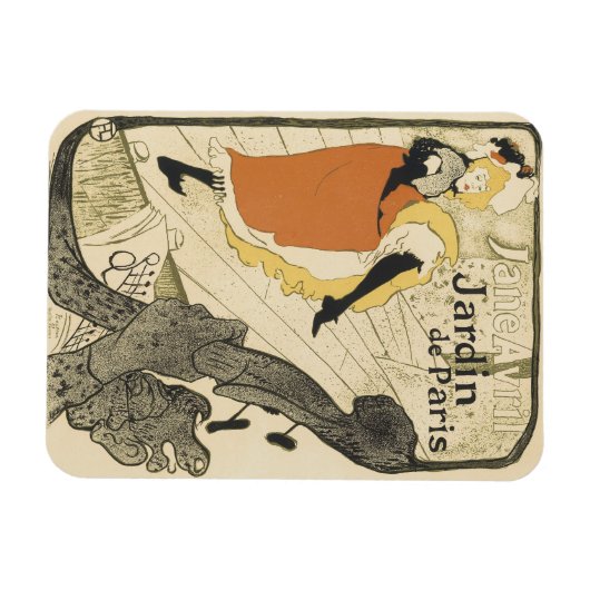 Art Nouveau Dancer Jane Avril beroemd gemaakt door Magneet (Horizontaal)