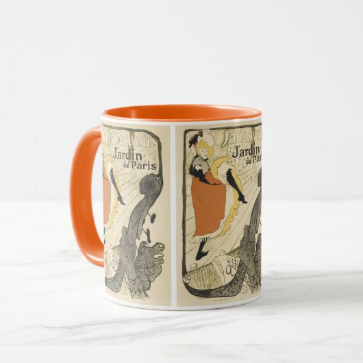 Art Nouveau Dancer Jane Avril beroemd gemaakt door Mok (Voorkant links)