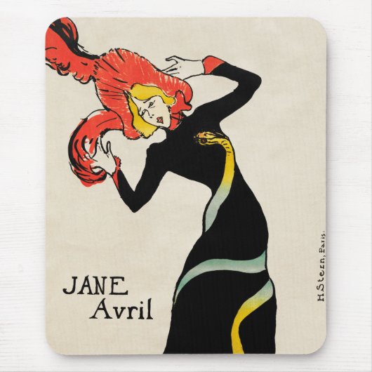 Art Nouveau Dancer Jane Avril beroemd gemaakt door Muismat (Voorkant)