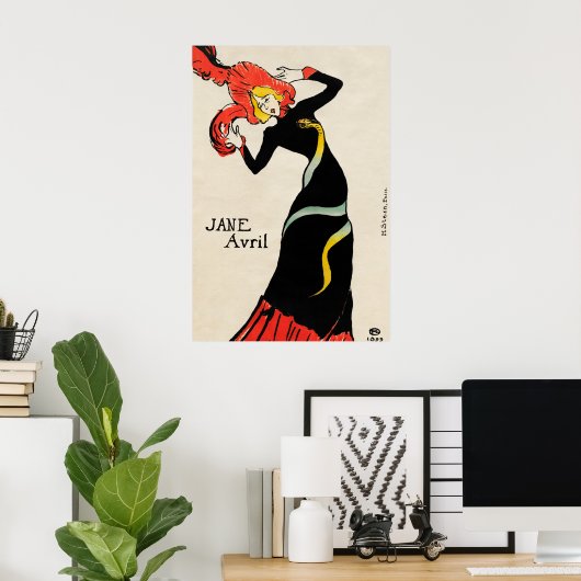 Art Nouveau Dancer Jane Avril beroemd gemaakt door Poster (Thuiskantoor)