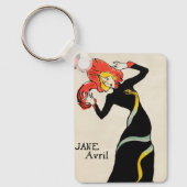 Art Nouveau Dancer Jane Avril beroemd gemaakt door Sleutelhanger (Voorkant)