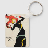 Art Nouveau Dancer Jane Avril beroemd gemaakt door Sleutelhanger (Achterkant)