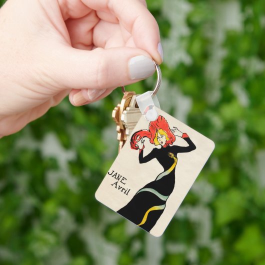 Art Nouveau Dancer Jane Avril beroemd gemaakt door Sleutelhanger (Hand)