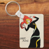 Art Nouveau Dancer Jane Avril beroemd gemaakt door Sleutelhanger (Voorkant)