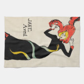 Art Nouveau Dancer Jane Avril beroemd gemaakt door Theedoek (Horizontaal)