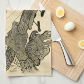 Art Nouveau Dancer Jane Avril beroemd gemaakt door Theedoek (Quarter Fold)