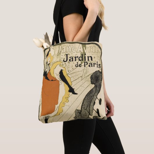 Art Nouveau Dancer Jane Avril beroemd gemaakt door Tote Bag (Dichtbij)