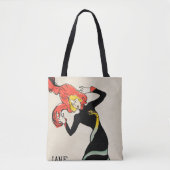 Art Nouveau Dancer Jane Avril beroemd gemaakt door Tote Bag (Voorkant)