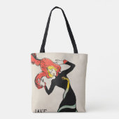 Art Nouveau Dancer Jane Avril beroemd gemaakt door Tote Bag (Achterkant)