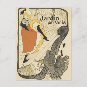 Art Nouveau Dancer Jane Avril, Toulouse Lautrec Briefkaart