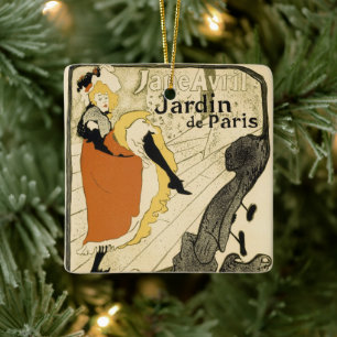 Art Nouveau Dancer Jane Avril, Toulouse Lautrec Keramisch Ornament