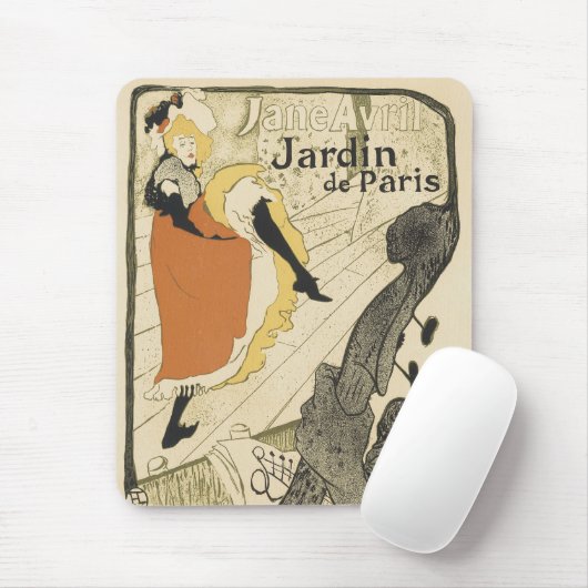 Art Nouveau Dancer Jane Avril, Toulouse Lautrec Muismat (Met muis)