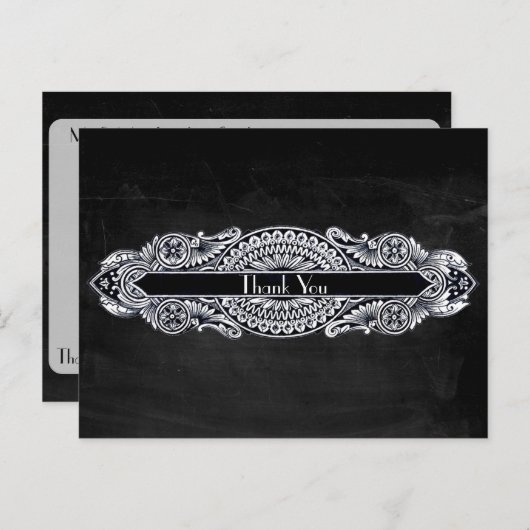  art nouveau dank u briefkaart (Voorkant / Achterkant)