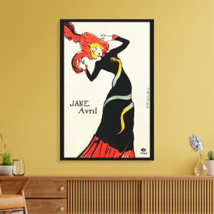 Art Nouveau-danseres Jane Avril door Toulouse Laut Canvas Afdruk