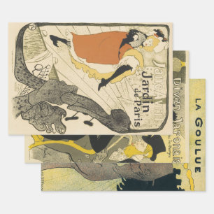 Art Nouveau Danseres Jane Avril door Toulouse Laut Inpakpapier Vel