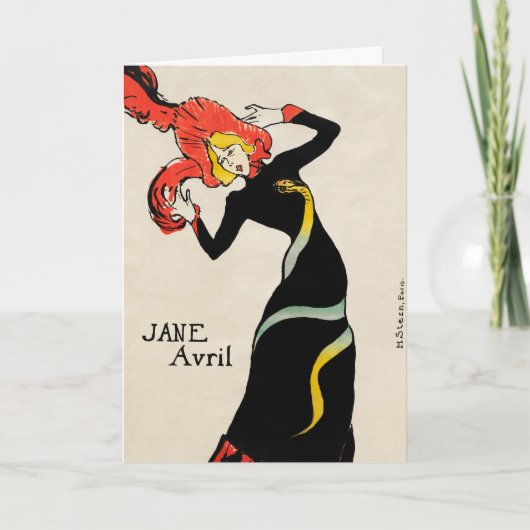 Art Nouveau-danseres Jane Avril door Toulouse Laut Kaart (Voorkant)