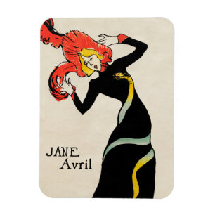 Art Nouveau-danseres Jane Avril door Toulouse Laut Magneet