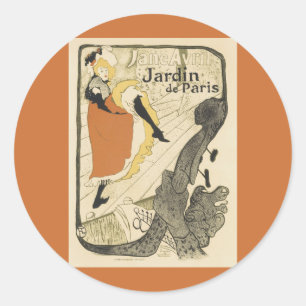 Art Nouveau Danseres Jane Avril door Toulouse Laut Ronde Sticker