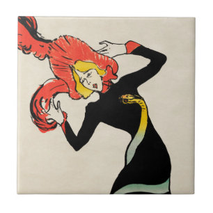 Art Nouveau-danseres Jane Avril door Toulouse Laut Tegeltje