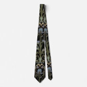  Art Nouveau Dark Botanical Stropdas (Voorkant)