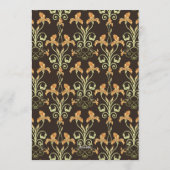 Art nouveau dark brown elegant wedding kaart (Achterkant)