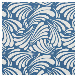 Art Nouveau dark cerulean blue Stof