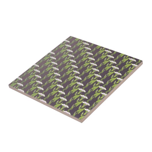 Art Nouveau dark Ipomoea behang Tegeltje (Zijkant)