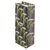 Art Nouveau dark Ipomoea behang Wijn Cadeautas (Voorkant Gekanteld)