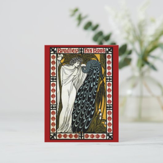  art nouveau, de kus van William Bradley Briefkaart (Staand voorkant)