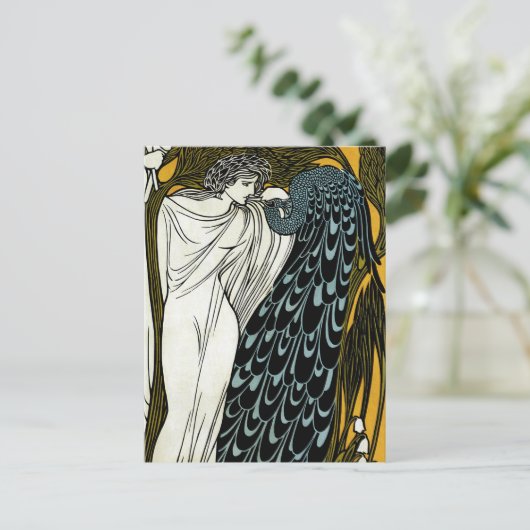  art nouveau, de kus van William Bradley Briefkaart (Staand voorkant)