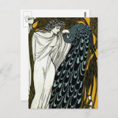  art nouveau, de kus van William Bradley Briefkaart (Voorkant / Achterkant)