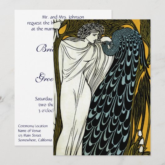 art nouveau, de kus van William Bradley Kaart (Voorkant / Achterkant)