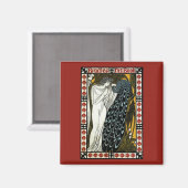  art nouveau, de kus van William Bradley Magneet (Voorkant / Achterkant)