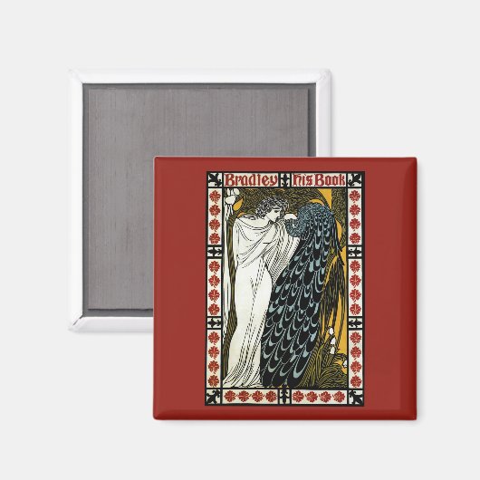art nouveau, de kus van William Bradley Magneet (Voorkant / Achterkant)