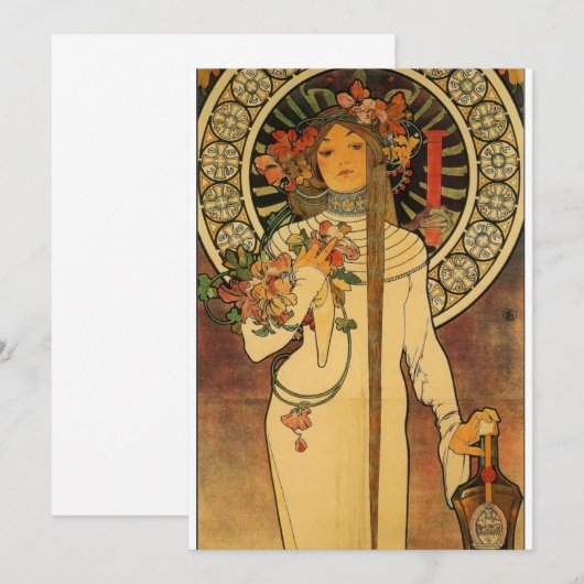 Art Nouveau De Trappistine-uitnodigingen Kaart (Voorkant / Achterkant)